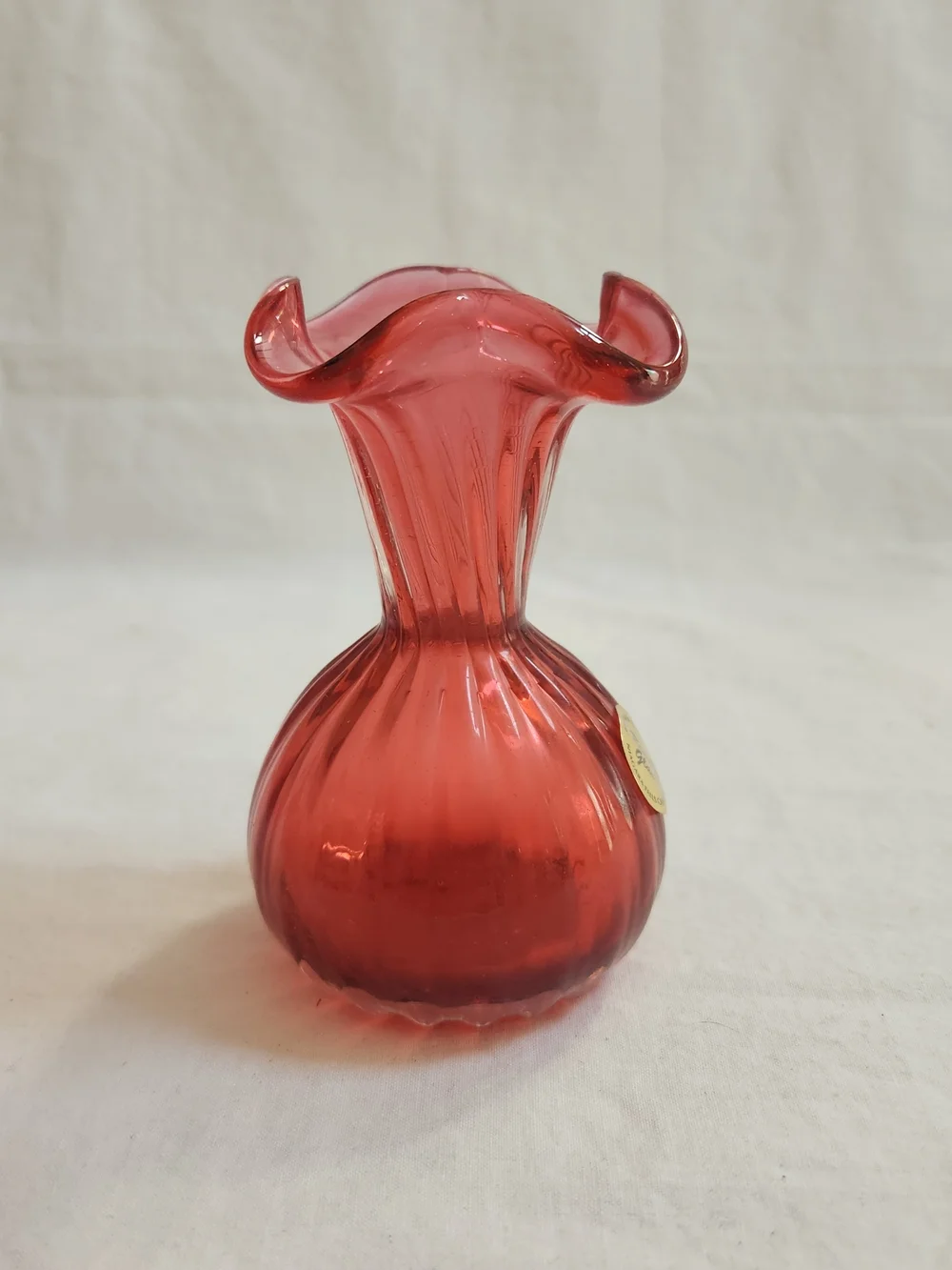 Rossi Glass Cranberry Art Glass Vase